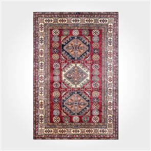Kırmızı Renkli Otantik Desenli Göbekli Baskı Kilim - DKB1039