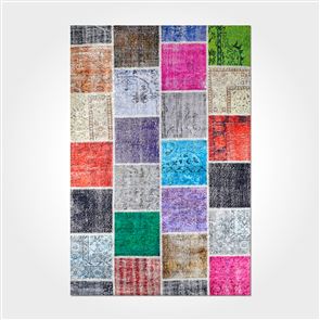 Dekozer Patchwork Kaymaz Taban Yıkanabilir Dijital Baskı Halı DKB1040