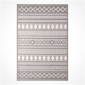 DEKOZER GEOMETRİK DESENLİ KOLAY TEMİZLENİR GRİ SİSAL HALI DKS11412