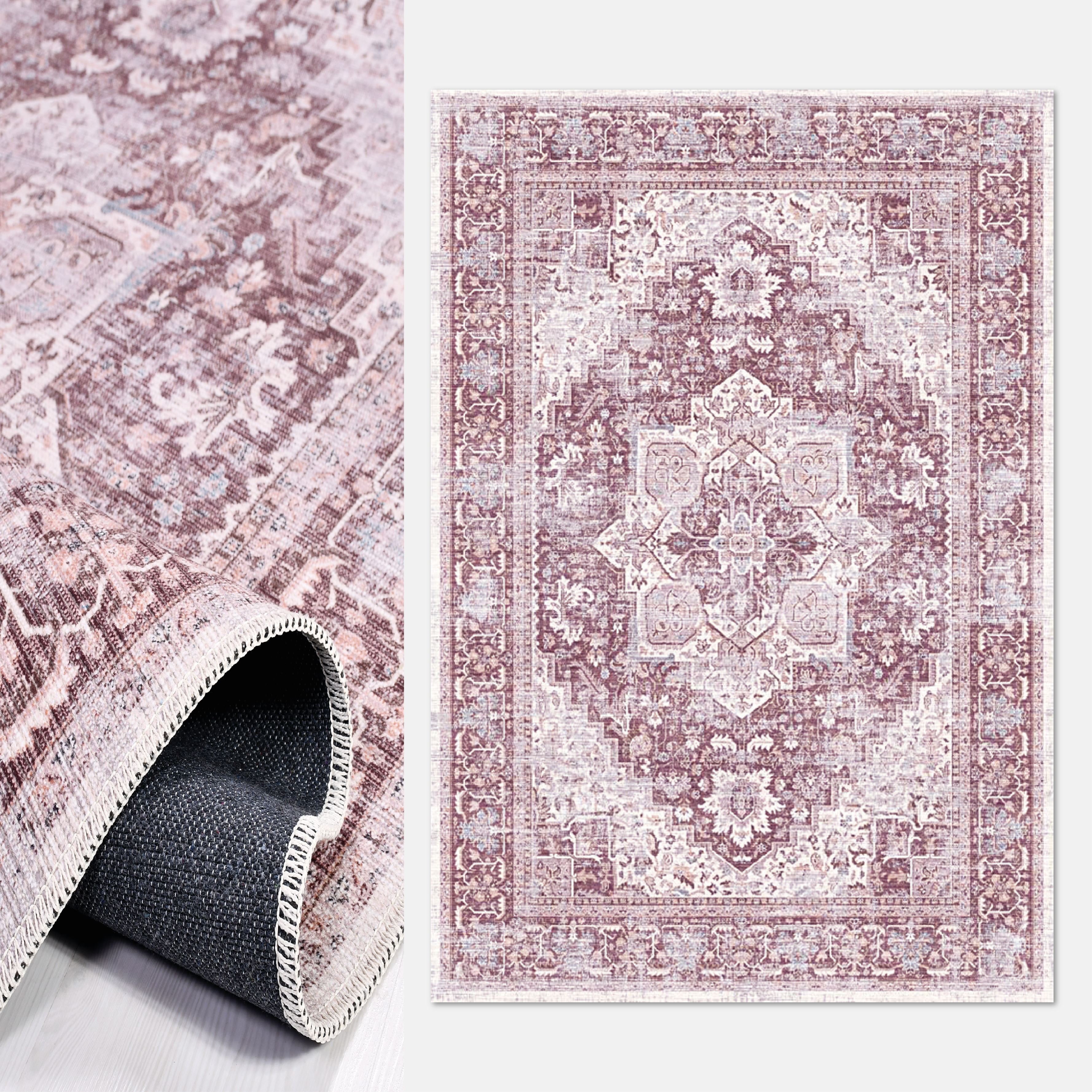 Otantik Eskitme Toz Tutmaz Baskı Kilim - DK91311