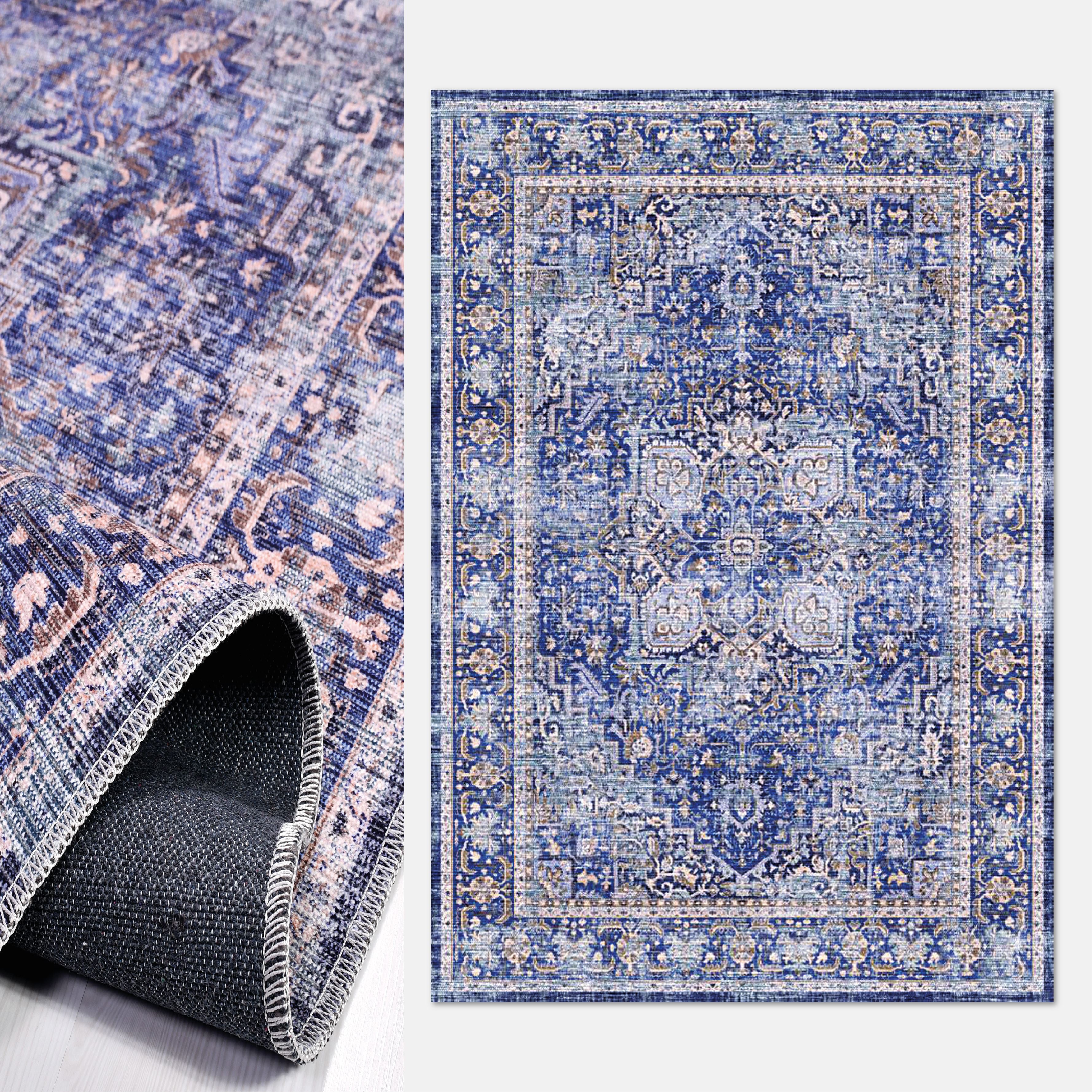 Otantik Eskitme Toz Tutmaz Baskı Kilim - DK91312