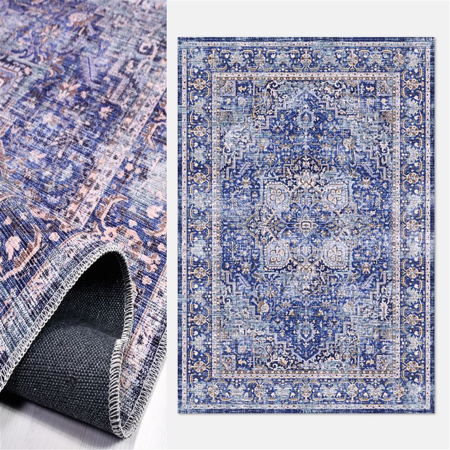 Otantik Eskitme Toz Tutmaz Baskı Kilim - DK91312