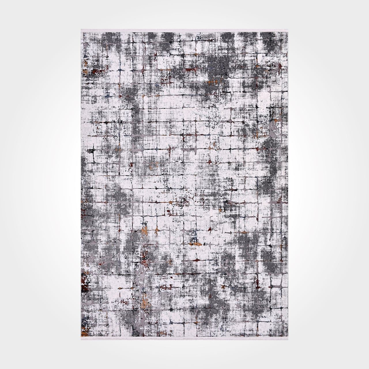 Gri Geometrik Desen Modern Halı - DK914307