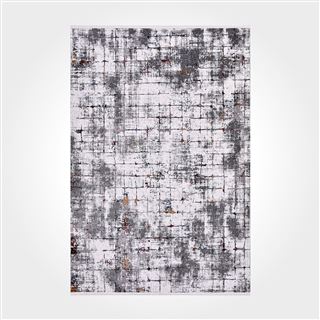 Gri Geometrik Desen Modern Halı - DK914307