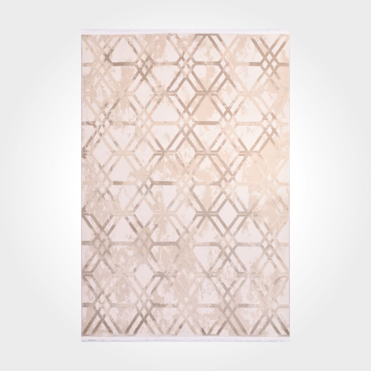 Krem Geometrik Desen Modern Halı - DK914568