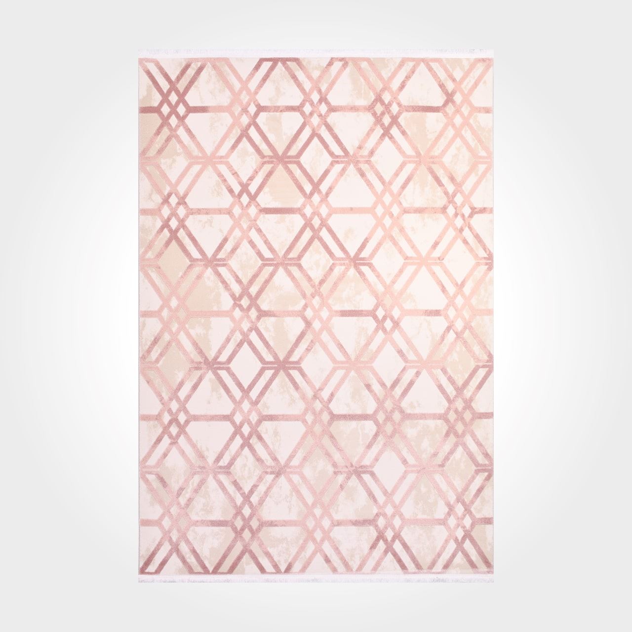 Pudra Krem Geometrik Desen Modern Halı - DK914569