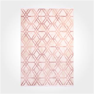 Pudra Krem Geometrik Desen Modern Halı - DK914569