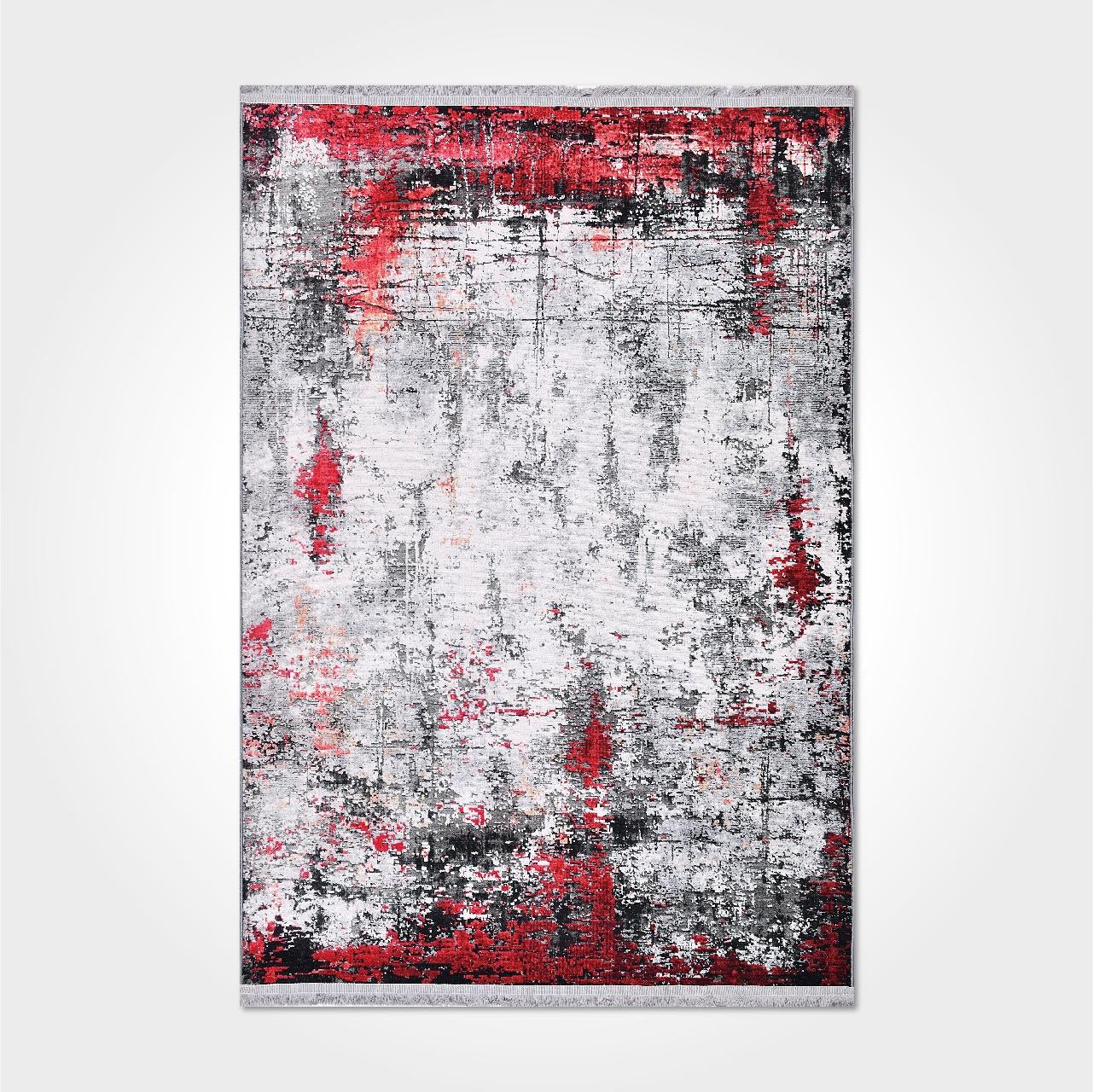 Gri Kırmızı Modern Kilim - DK8202
