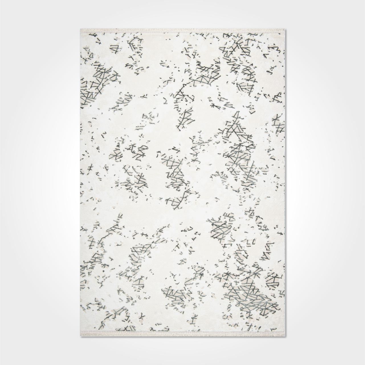 Gri Beyaz Modern Oturma Odası Halısı - DK92101