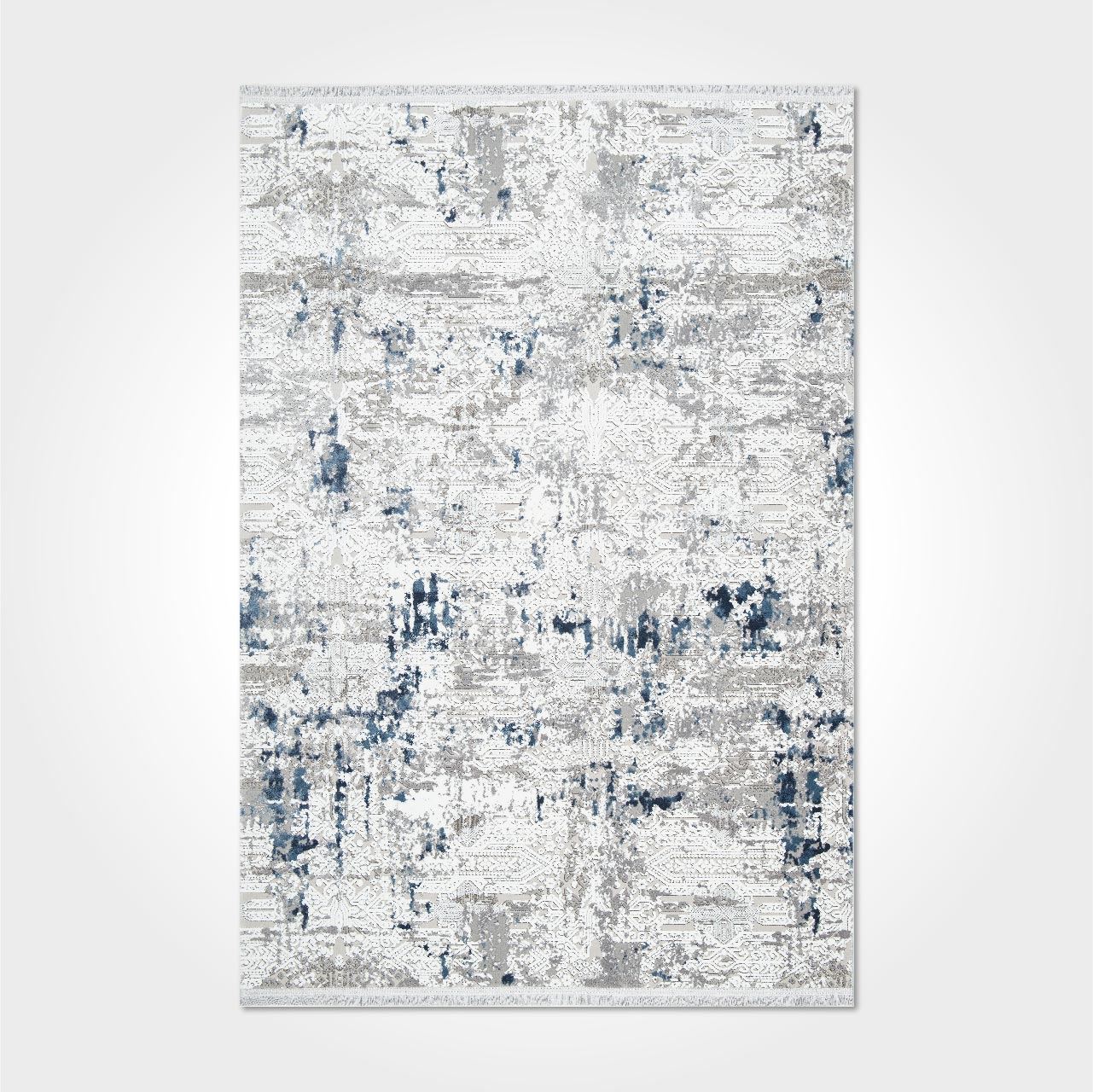Gri Mavi Üst Kalite Modern Halı - DK92604