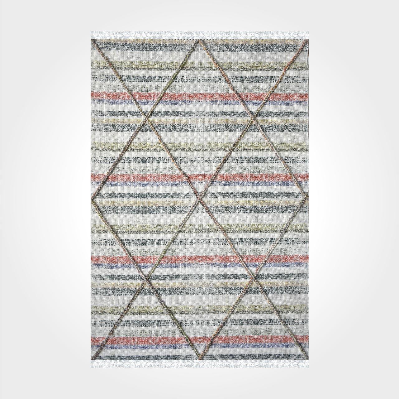 Pastel Tonlarda Ponpon Detaylı Kilim - DK84005