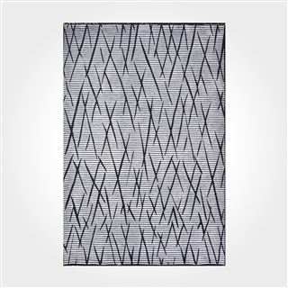 Siyah Gri Modern Çizgili Kilim - DK85831