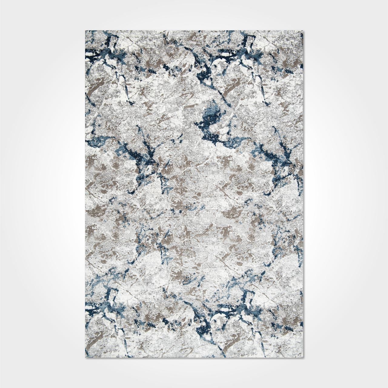 Gri Mavi Beyaz Modern Oturma Odası Halısı - DK97029