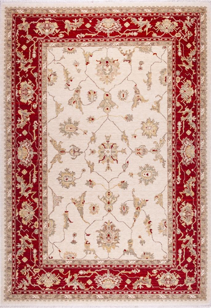 Dekozer Krem Bordo Yün Halı - DK98007