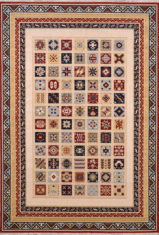 Dekozer Etnik Desen Yün Halı - DK98032