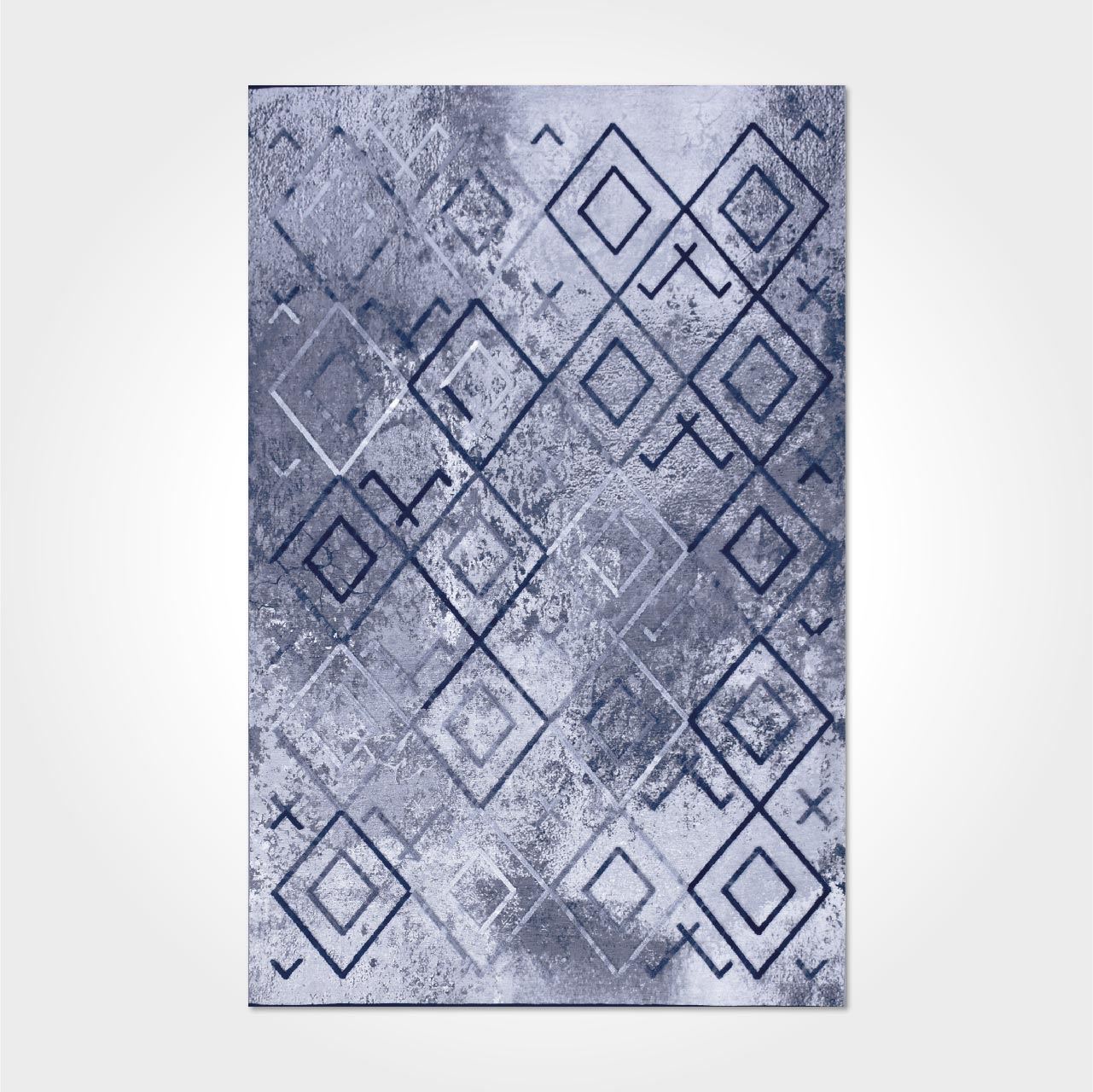 Gri Baklava Desen Modern Kilim - DK8804