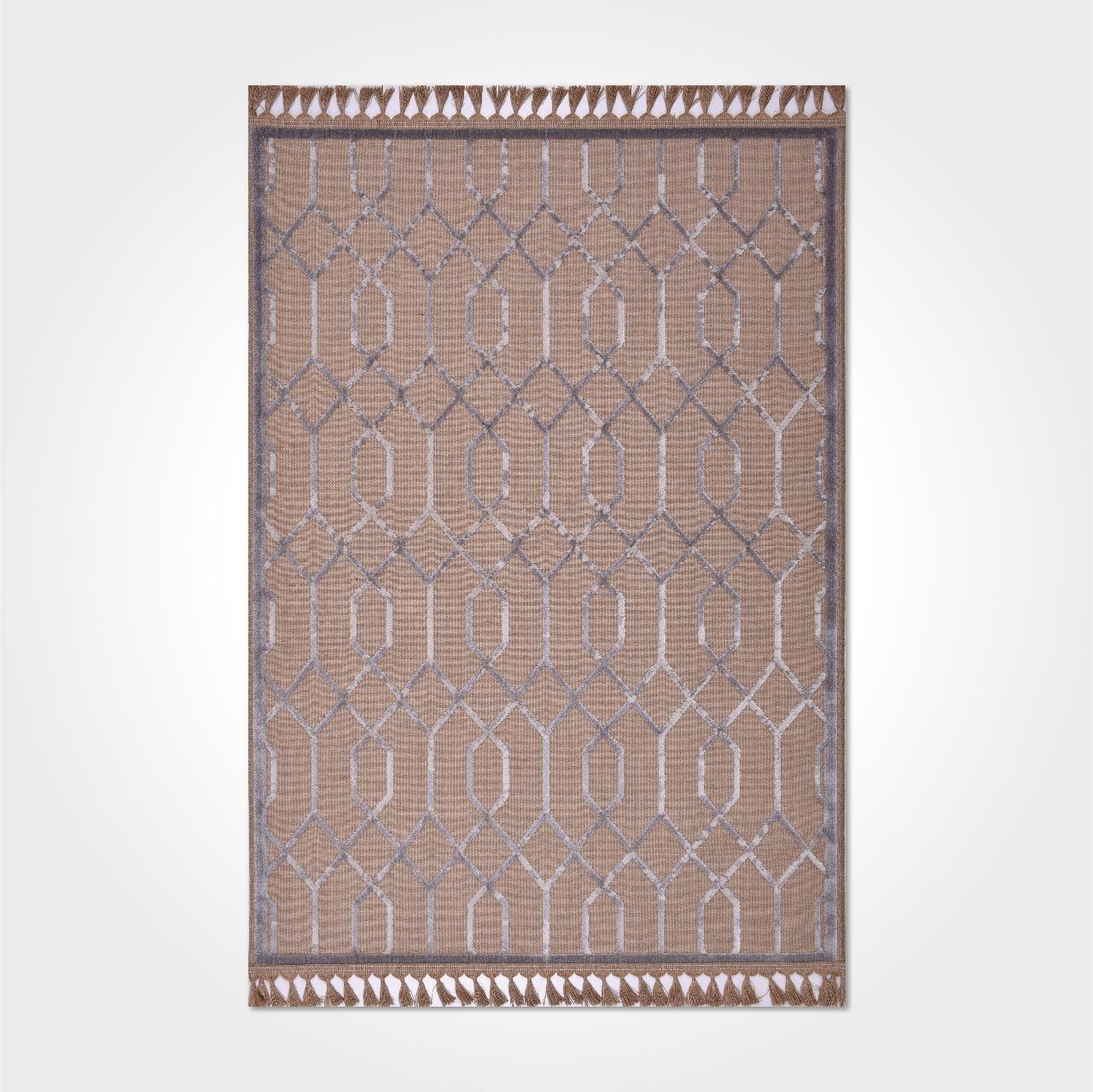 Jut Gri Geometrik Desen Modern Kilim - DK89237