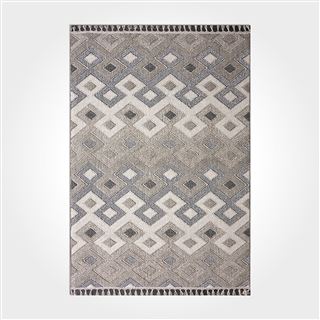 DEKOZER ETNİK DESENLİ KOLAY TEMİZLENİR HALI DK99962 MAVİ-GRİ
