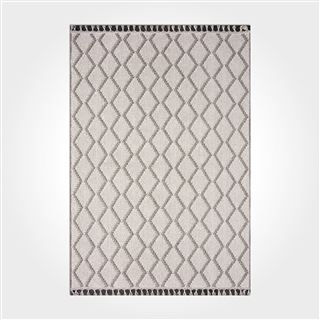 DEKOZER ETNİK DESENLİ BÜKÜMLÜ İPLİK HALI DK99963 GRİ-KREM