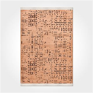 Dekozer Hardal İskandinav Desen Kaymaz Tabanlı Pamuk Dokuma Kilim DK88013