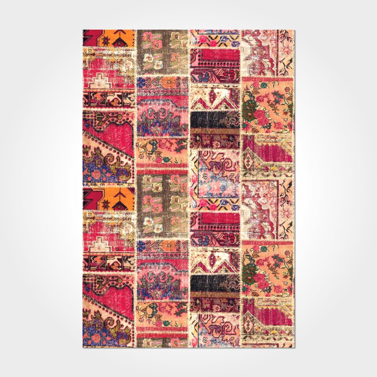 Dekozer Patcwork Toz Tutmaz Baskı Kilim DKB1306