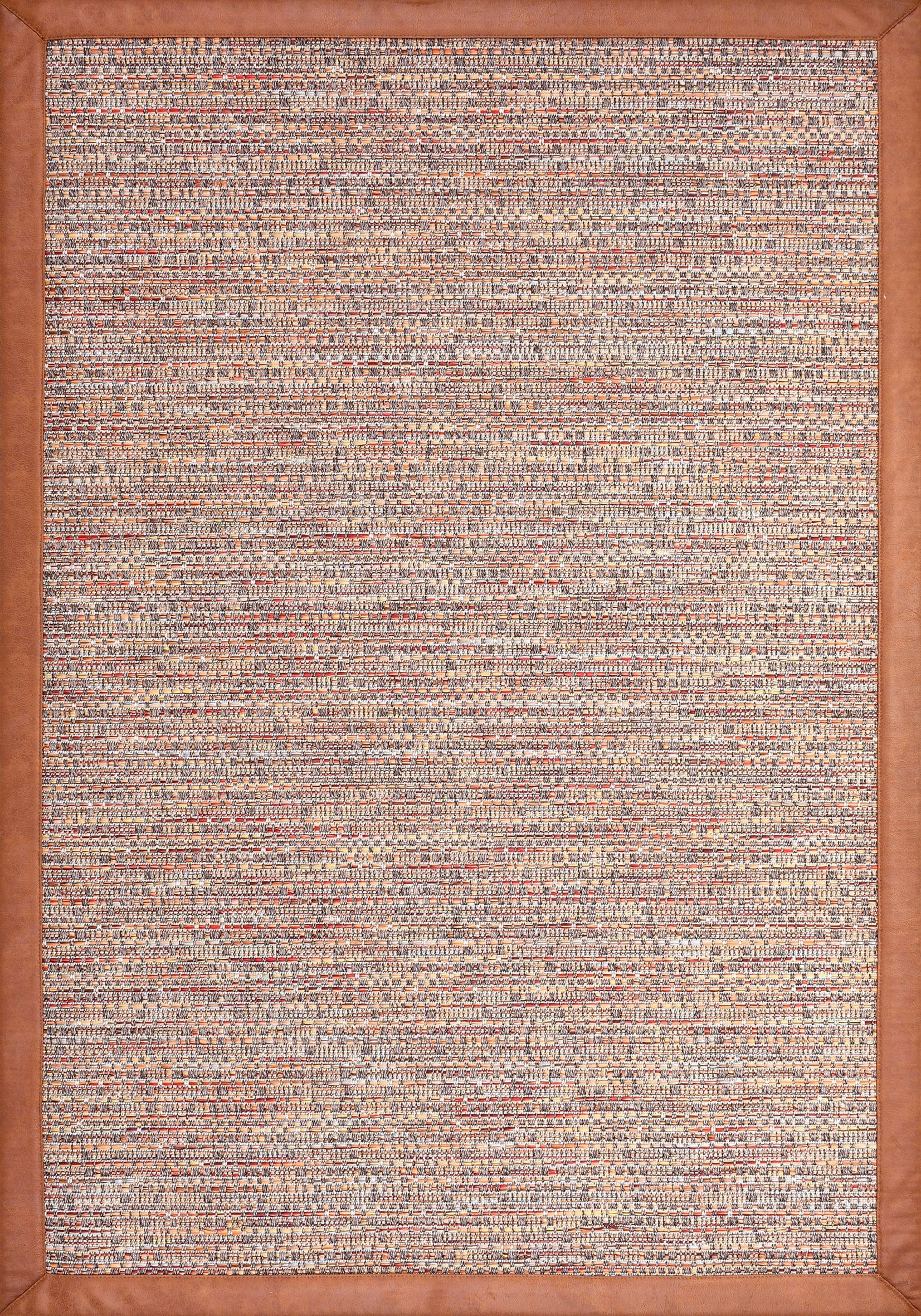 Kahve Deri Bordür Sisal Halı - DK1560