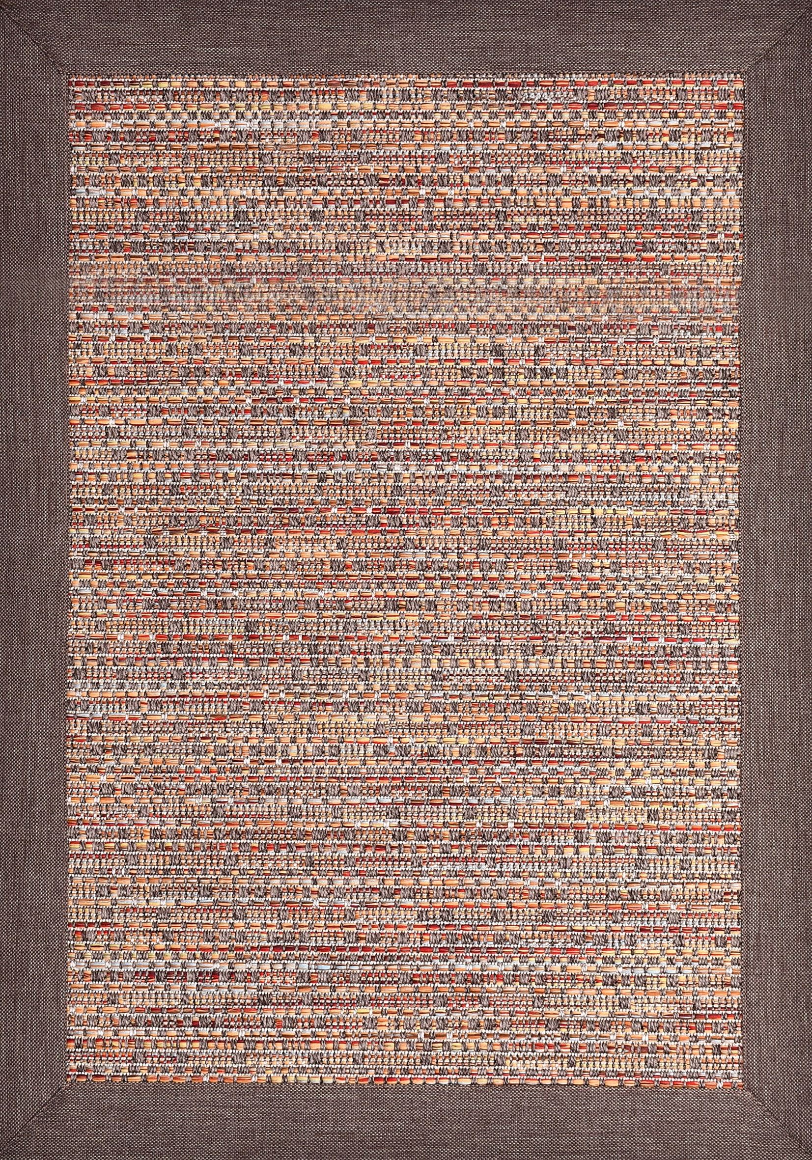 Kahve Keten Bordür Sisal Halı - DK1561