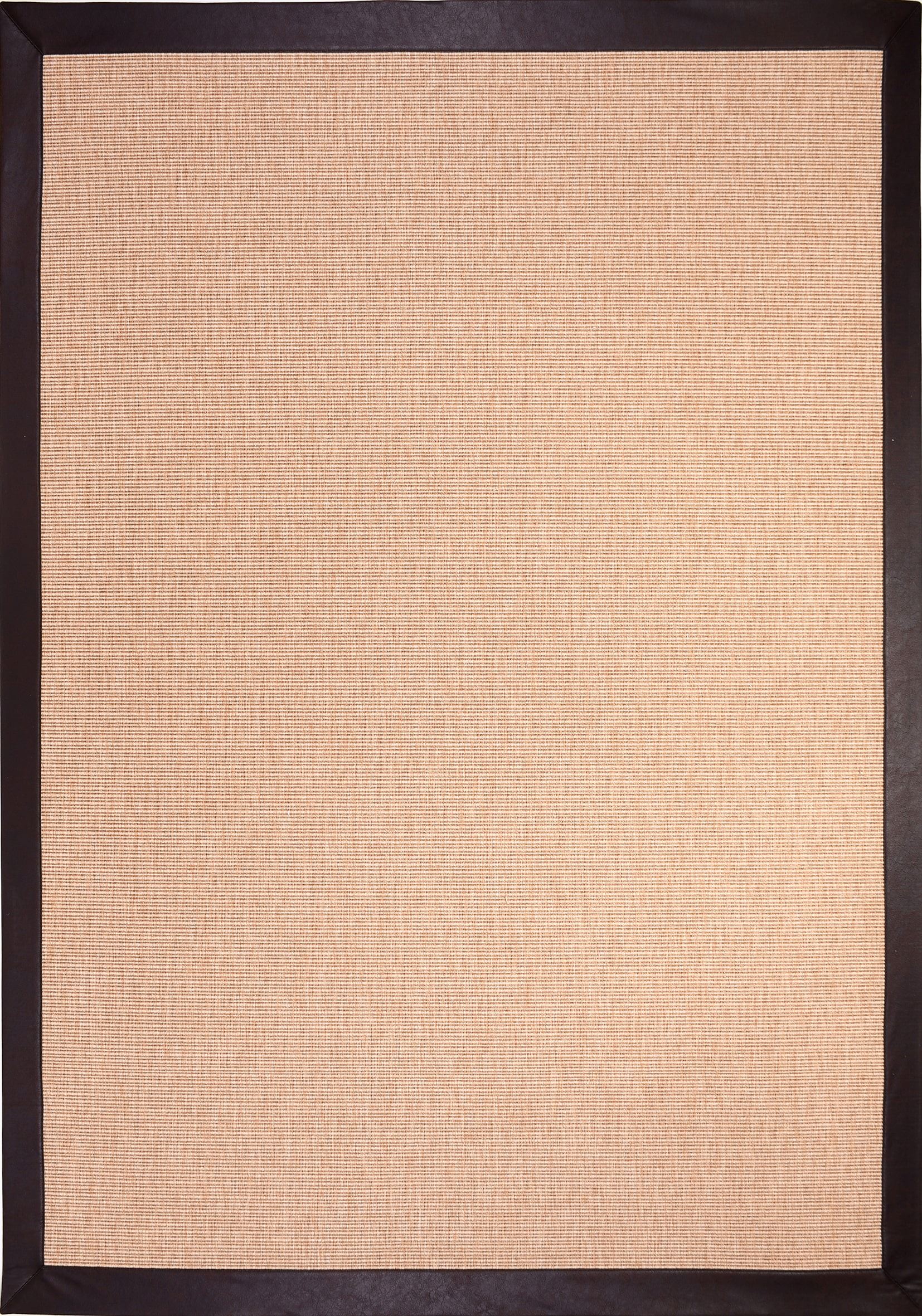 Acı Kahve Deri Bordür Sisal Halı - DK1564
